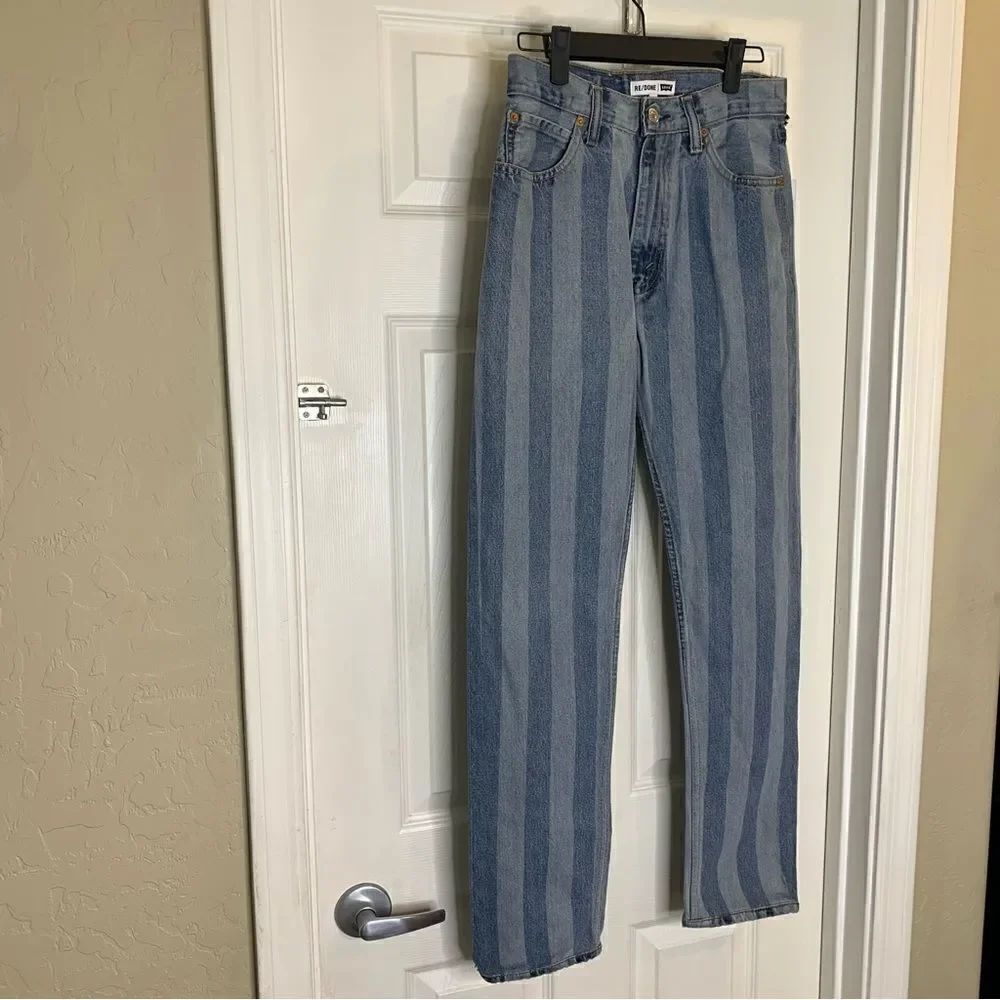 RE/DONE|Levi’s 70’s Straight Jeans with Indigo Stripes Size 25 - Picture 4 of 14